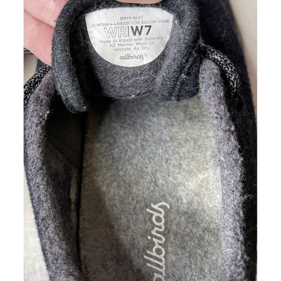 Allbirds Women's Wool Runners Natural Black Comfort Shoes size 7 lace up - Picture 9 of 9